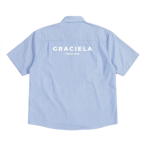 Button Up Logo Shirt (Blue)