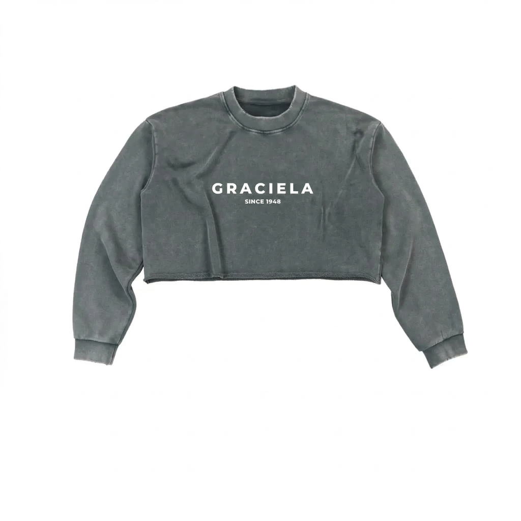 Cropped Sweatshirt (Slate Gray)