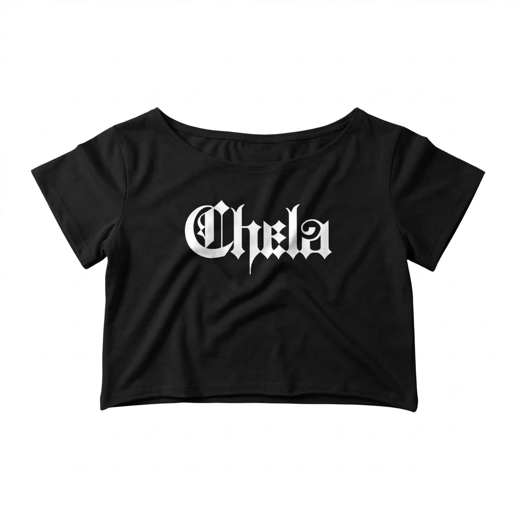 Off-Shoulder Chela Crop-Top (Black)