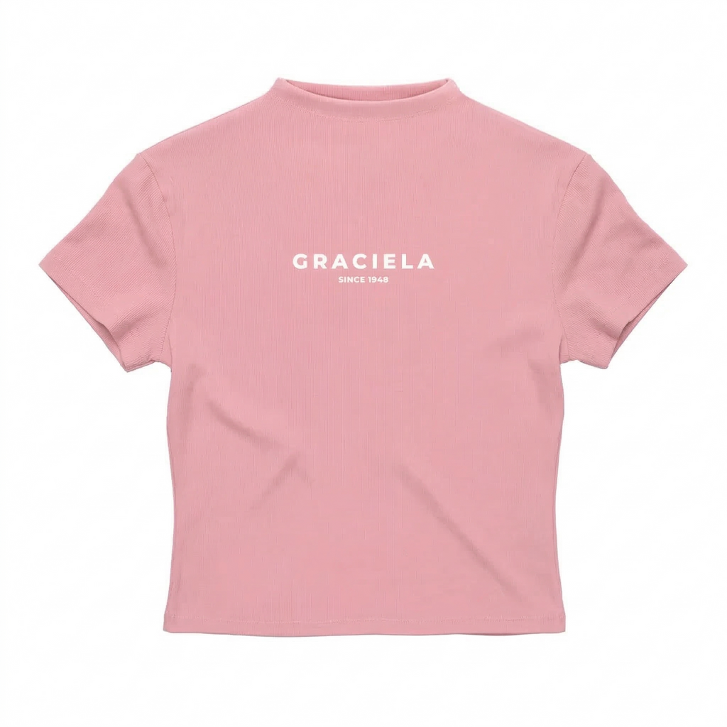 Mock Neck Logo Shirt (Rose)