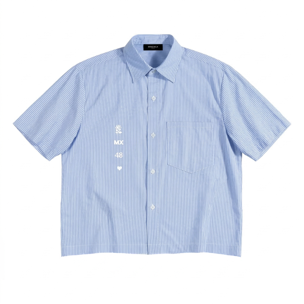 Button Up Logo Shirt (Blue)