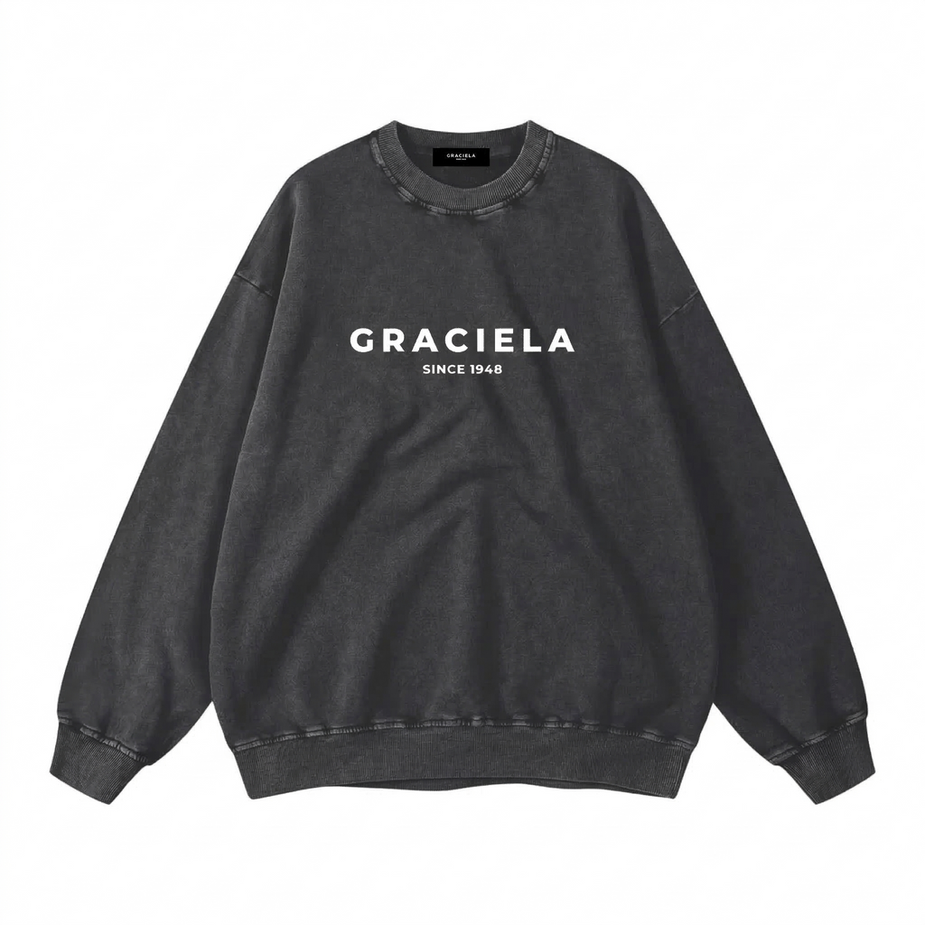 Oversized Logo Sweatshirt (Washed Black)