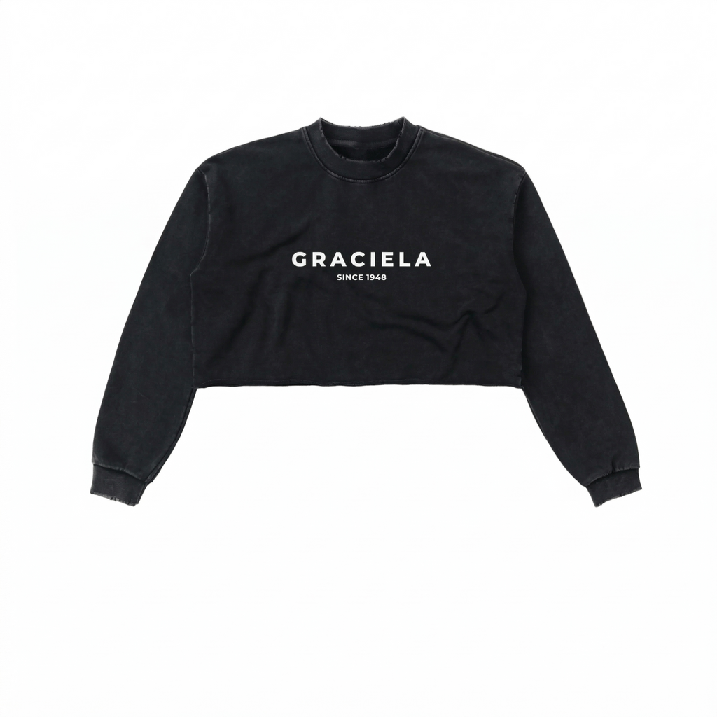 Cropped Sweatshirt (Washed Black)