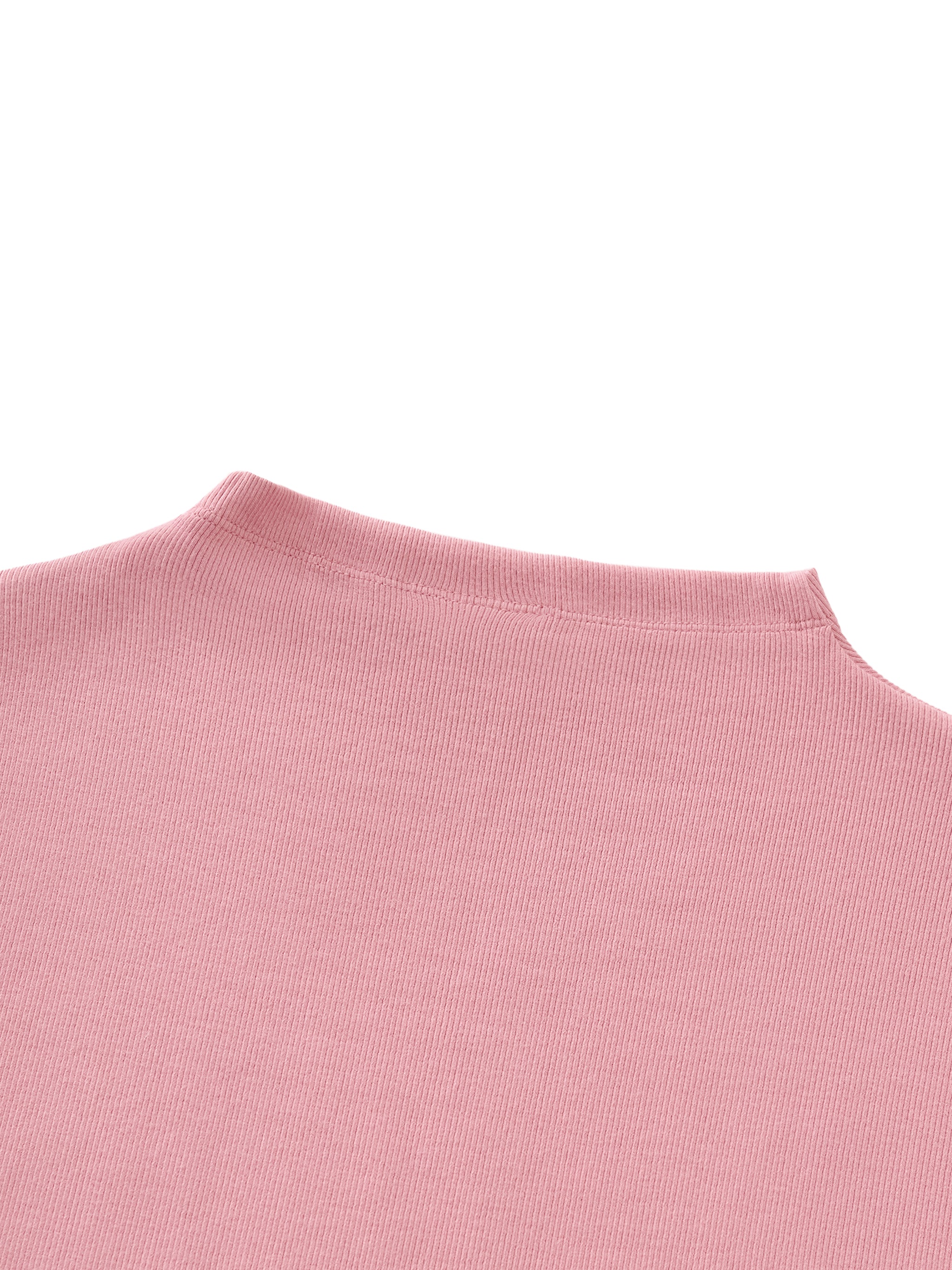 Mock Neck Logo Shirt (Rose)
